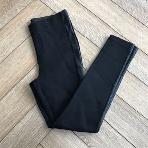 Zara black stretchy tights with leather detail on sides, Trafaluc collection.